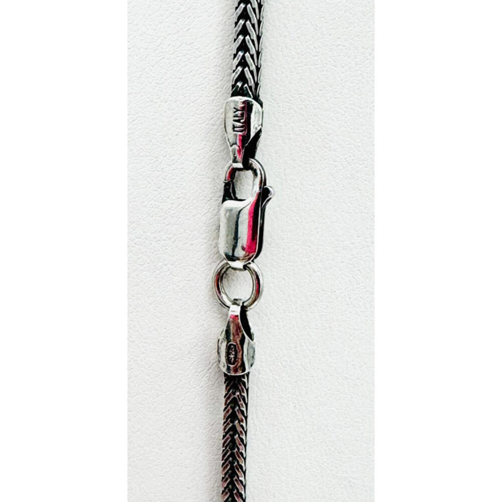 Sterling silver oxidized flat chain necklace - Picture 3 of 6